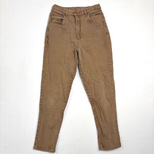 Vintage 90s Gitano Brown High Waisted‎ Tapered Ankle Zip Mom Jeans Womens 12